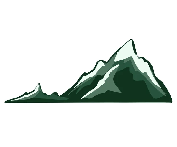 Berg Silhouette Grün Flachen Stil Isoliert Auf Weißem Hintergrund Digitale — Stockfoto
