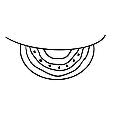 4 Temmuz Bağımsızlık Günü için karalama öğesi. Halata el çizilmiş yarım daire bayrak. Dokusal dijital sanat çıkartması simgeleri. Kartlar, pankartlar, posterler, boyama sayfaları için yazdır.