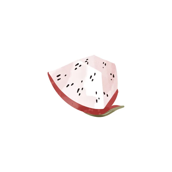 Kawaii粉红色的番石榴果与坑 切碎的切片水果 纹理水彩画数字平面艺术 打印用于贴纸 包装纸 社交媒体贴文 — 图库照片