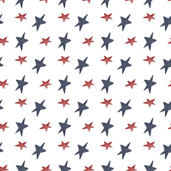 Яркий красно-синий квадратный узор на День независимости 4 июля. Звезды национального флага. Фактурное плоское цифровое искусство. Печать для упаковки, баннера, открытки, приглашения
.