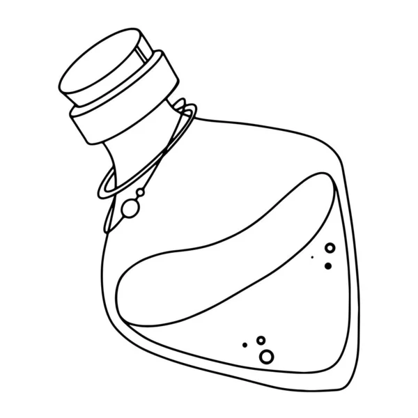 Élégante Sorcière Magique Potion Sorcière Isoler Sur Fond Blanc Doodle — Photo