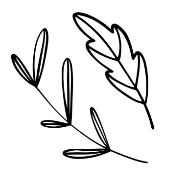 Şirin kawaii sonbahar yaprakları. Çizgi çizme sanatı. Kartpostal, pankart, poster, kumaş, ambalaj kağıdı, hediye, kırtasiye, marka, boyama sayfası.