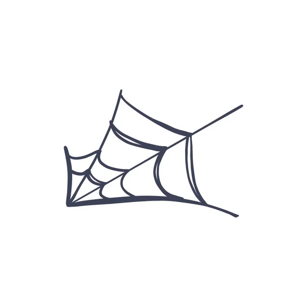 Roztomilý Kawaii Pro Den Smrti Pavouk Web Rohový Rám Izolovaný — Stock fotografie