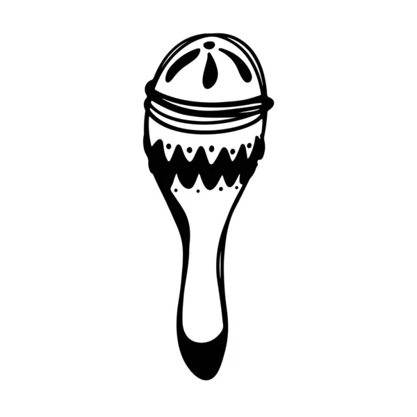 Słodkie Kawaje Dzień Śmierci Marakasy Izolowane Białym Tle Doodle Cyfrowy — Zdjęcie stockowe