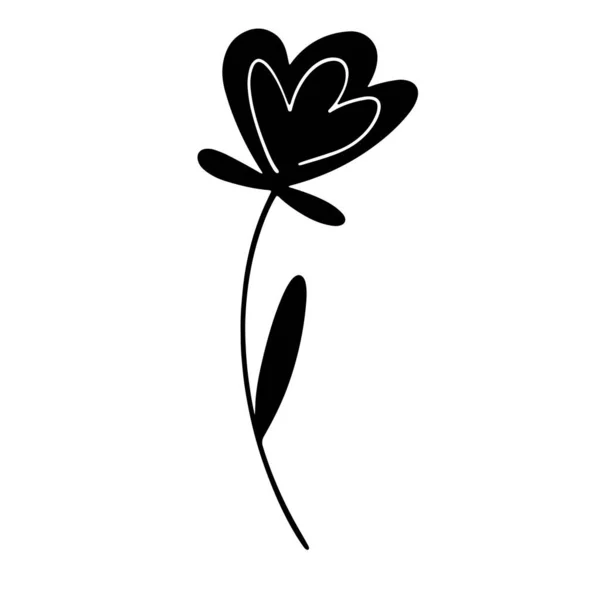 Cute Kawaii Śmierci Dzień Kwiat Izolowany Białym Tle Doodle Cyfrowy — Zdjęcie stockowe
