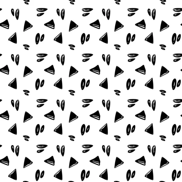 Carino Kawaii Modello Quadrato Triangolo Senza Cuciture Sfondo Bianco Doodle — Foto Stock