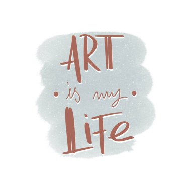 Kozmik harflerle yazılan el, kelimeleri sanat haline getirdi. Hayatımı beyaza izole etti. Dokulu suluboya dijital sanat. Çıkartma, dövme, afiş, poster, kartpostal, ambalaj kağıdı, web.