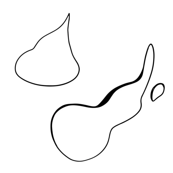 Cosmic Cute Blob Paint Isolate White Coloring Pages Doodle Contour — Stock Photo, Image