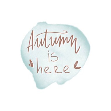 Şirin kawaii sonbahar el yazmaları sonbahar elementleri burada. Dokulu suluboya dijital sanat. Etiket, ambalaj kağıdı, kartpostal, poster, kırtasiye, dekorasyon için yazdır