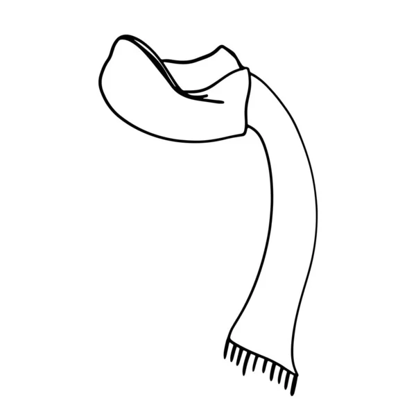 Leuke Gezellige Kawaii Herfst Kledingstuk Handgemaakte Sjaal Groot Doodle Digitale — Stockfoto