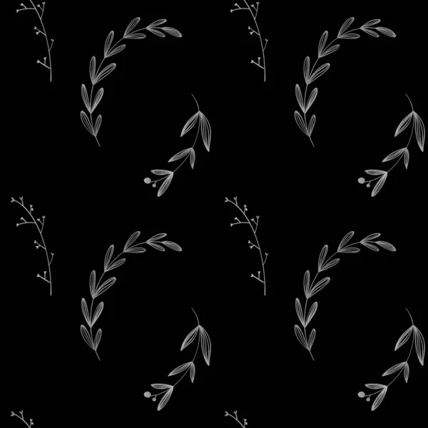 黒を基調としたカワイイ紅葉と枝角のシームレスな感謝祭のパターン フラットテクスチャデジタルアート 生地のための印刷 包装紙 バナー ポストカード — ストック写真