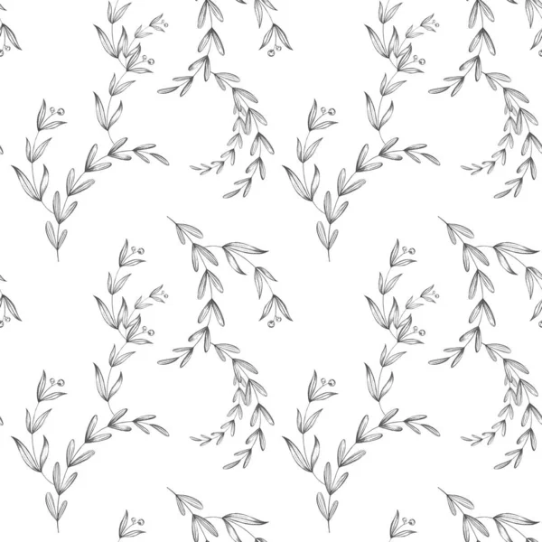 Gezellig Vierkant Naadloos Patroon Herfst Twijgen Een Witte Achtergrond Getextureerde — Stockfoto