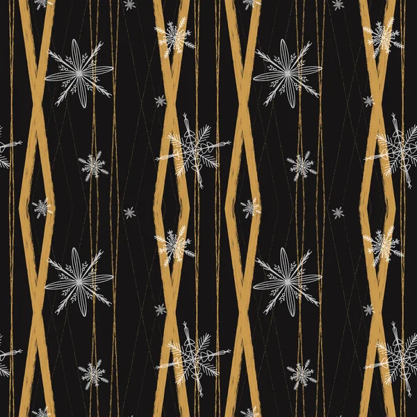 Gemütliche Niedliche Quadratische Nahtlose Schneeflockenmuster Für Das Neue Jahr Auf — Stockfoto