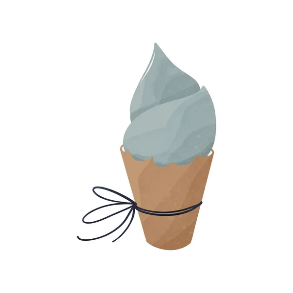 Lindo Elemento Acogedor Para Cupcake Cumpleaños Azul Arte Digital Texturizado —  Fotos de Stock