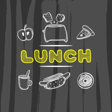 El Cafe için çizilmiş menüsü. Konsept illüstrasyon kroki.