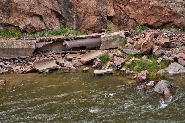 Elhagyott Víziút Vízvezeték Rendszer Királyi Szurdokban Canon City Colorado Ban — Stock Fotó