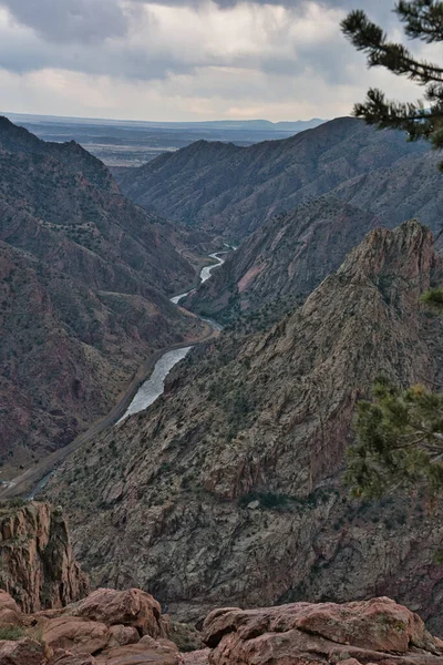 Rio Arkansas Desfiladeiro Real Colorado Rio Atravessa Ravina Rochosa Maior — Fotografia de Stock