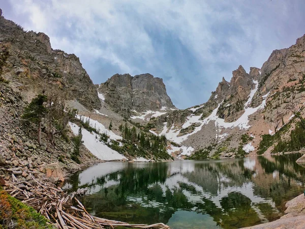 Vista Larga Lago Emeral Parque Nacional Rochoso Montanha Colorado Férias — Fotografia de Stock