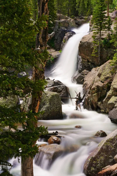 Alberta Falls Rocky Mountain National Park Long Exposure Beautiful Scene — Stock Photo, Image