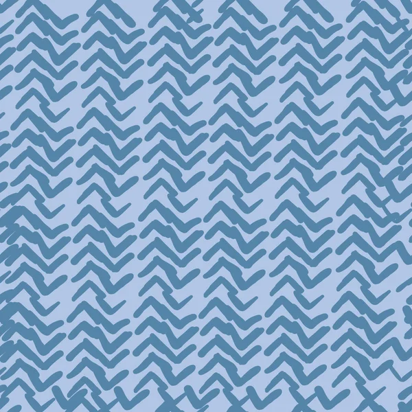 Blauw indigo abstract richtingspatroon. naadloze herhaling vector monochroom patroon. Handgetekende vormen. — Stockvector