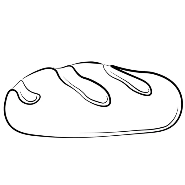 Ícone vetorial Pão desenhado à mão isolado sobre fundo branco Elementos de utensílios de cozinha Doodle, ilustração esboço simples Ícones, logotipos e símbolos Para web, Impressão e Estêncil Cartazes. — Vetor de Stock