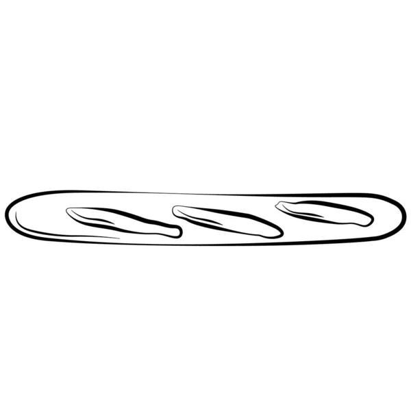 Ícone vetorial Pão desenhado à mão isolado sobre fundo branco Elementos de utensílios de cozinha Doodle, ilustração esboço simples Ícones, logotipos e símbolos Para web, Impressão e Estêncil Cartazes. — Vetor de Stock