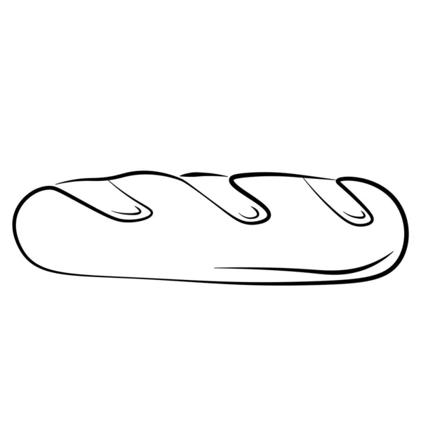 Ícone vetorial Pão desenhado à mão isolado sobre fundo branco Elementos de utensílios de cozinha Doodle, ilustração esboço simples Ícones, logotipos e símbolos Para web, Impressão e Estêncil Cartazes. — Vetor de Stock