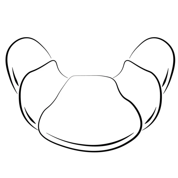Ícone de vetor Croissant desenhado à mão isolado em um fundo branco Elementos de utensílios de cozinha Doodle, ilustração esboço simples Ícones, logotipos e símbolos Para web, Impressão e Estêncil Cartazes. — Vetor de Stock