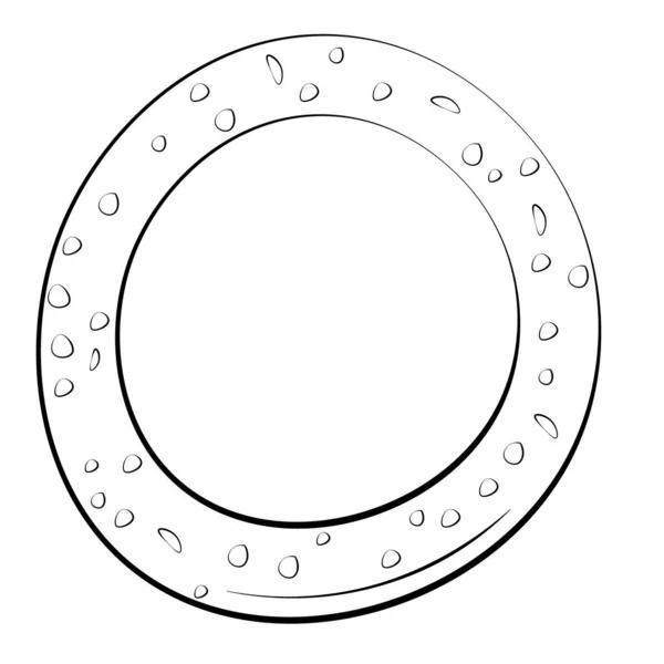 矢量图标手绘面包圈，在白色背景上隔离厨房器皿的元素涂鸦，简洁的图标，标识和符号，用于网络，印刷品和模板海报. — 图库矢量图片