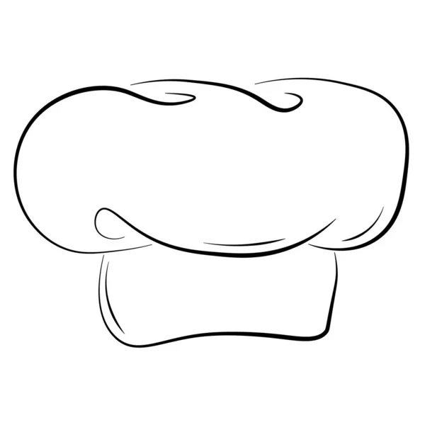 Vektor ikon Kézzel rajzolt séf kalap elszigetelt fehér háttér Elemei konyhai eszközök Doodle, egyszerű vázlat illusztráció Ikonok, logók és szimbólumok web, nyomtatás és stencil plakátok. — Stock Vector