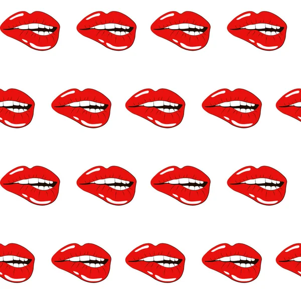 Mujer labios rojos sexy aislados sobre fondo blanco. Textura romántica pintada a mano colorida Ilustración de moda para sus tarjetas de diseño, papel de regalo de vacaciones, textiles y otros —  Fotos de Stock