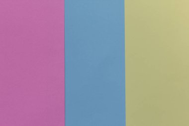 Yaratıcı geometrik Kağıt arka plan. Pembe, mavi, sarı pastel renkler. Soyutlama. Şablon. Üstten görünüm.