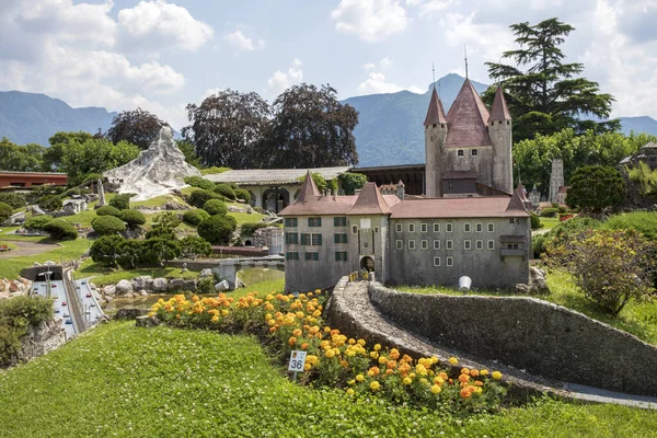 Melide Suisse Juin 2020 Vue Sur Swissminiatur Parc Miniature Plein — Photo