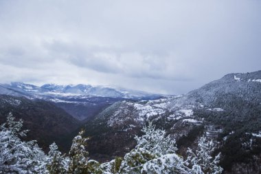 La Cerdanya 'da kış, Pireneler, İspanya