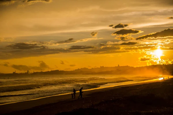 Alba Estiva Sulla Spiaggia Platja Llarga Tarragona Spagna — Foto Stock