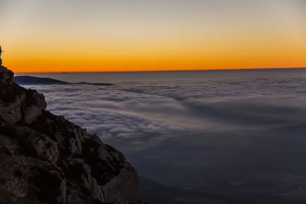 Východ Slunce Serra Del Montsec Lleida Španělsko — Stock fotografie