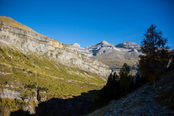 Herbst Ordesa Und Nationalpark Monte Perdido Spanien — Stockfoto