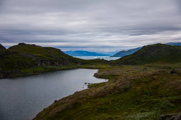 Πράσινα Βουνά Στα Φιόρδ Του Ναρσάκ Νοτιοδυτική Γροιλανδία — Φωτογραφία Αρχείου