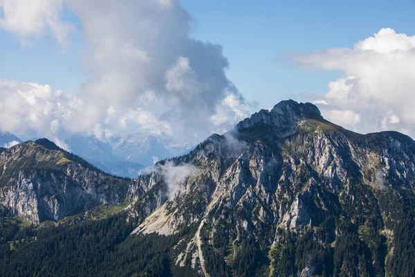 Nascer Sol Verão Nas Montanhas Baviera Alemanha Sul Europa — Fotografia de Stock