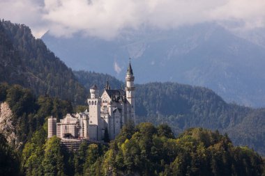 Güney Almanya, Bavyera 'daki Neuschwanstein Kalesi' nde yaz mevsimi. Avrupa