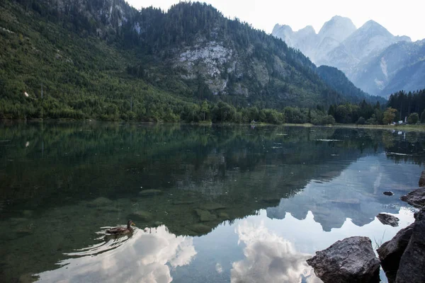 Pôr Sol Verão Nas Montanhas Dos Alpes Norte Áustria Europa — Fotografia de Stock