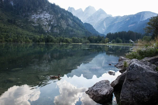 Pôr Sol Verão Nas Montanhas Dos Alpes Norte Áustria Europa — Fotografia de Stock