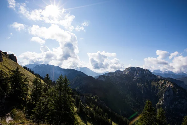 Nascer Sol Verão Nas Montanhas Baviera Alemanha Sul Europa — Fotografia de Stock