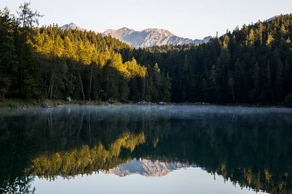 Salida Del Sol Verano Eibsee Baviera Sur Alemania Europa —  Fotos de Stock