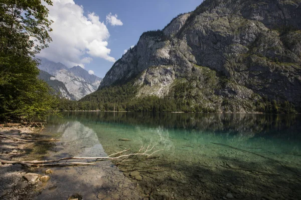 Sunrise Obersee Lake Bavaria South Germany Europe — Stock Photo, Image