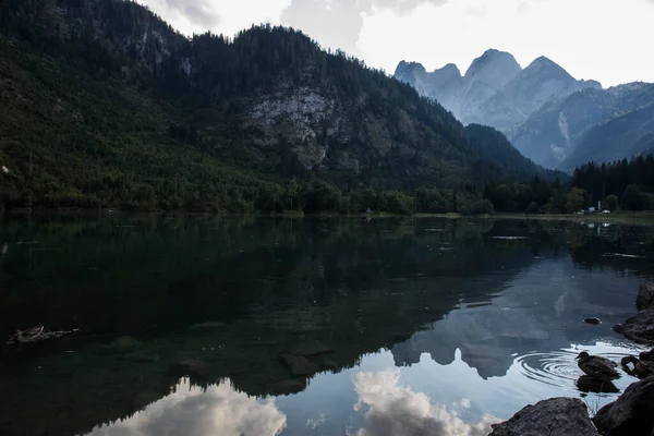 Pôr Sol Verão Nas Montanhas Dos Alpes Norte Áustria Europa — Fotografia de Stock