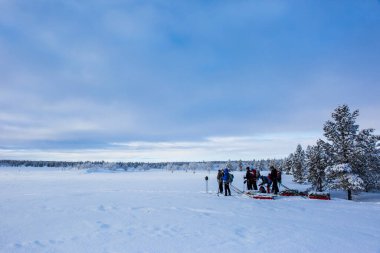 Nuorgam, Laponya, Finlandiya 'da kayak gezisi