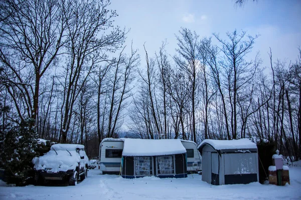 Acampamento Inverno Cerdanya Pirinéus Espanha — Fotografia de Stock