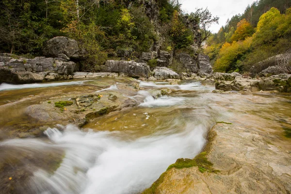 Scena Autunnale Nel Parco Nazionale Ordesa Monte Perdido Spagna — Foto Stock