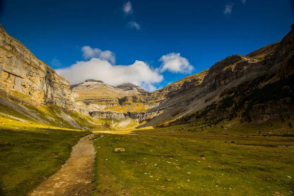 Höstscenen Ordesa Och Monte Perdido National Park Spanien — Stockfoto